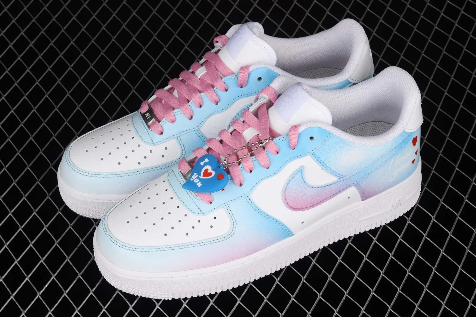 2021 Nike Air Force 1 07 Low Valentine's Day White Pink Blue CW2288-145