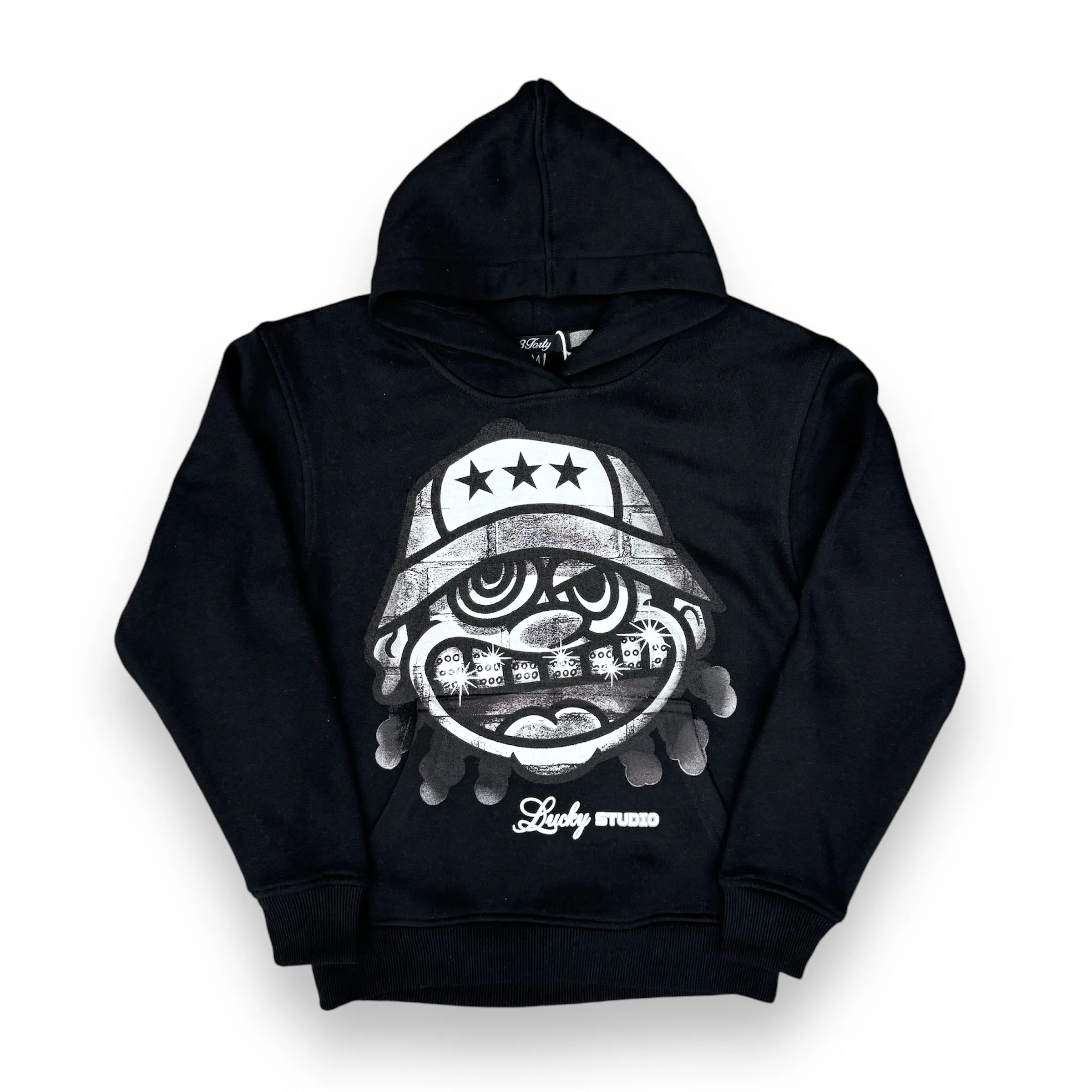 3Forty Lucky Studio  Boy's Black Hoodie