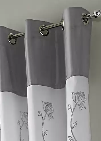 Alan Symonds Tahiti Embroidered Pair of Lined Pencil Pleat Curtains | Kaleidoscope