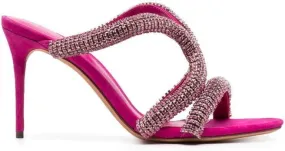 Alexandre Birman crystal-embellished 85mm mules Pink