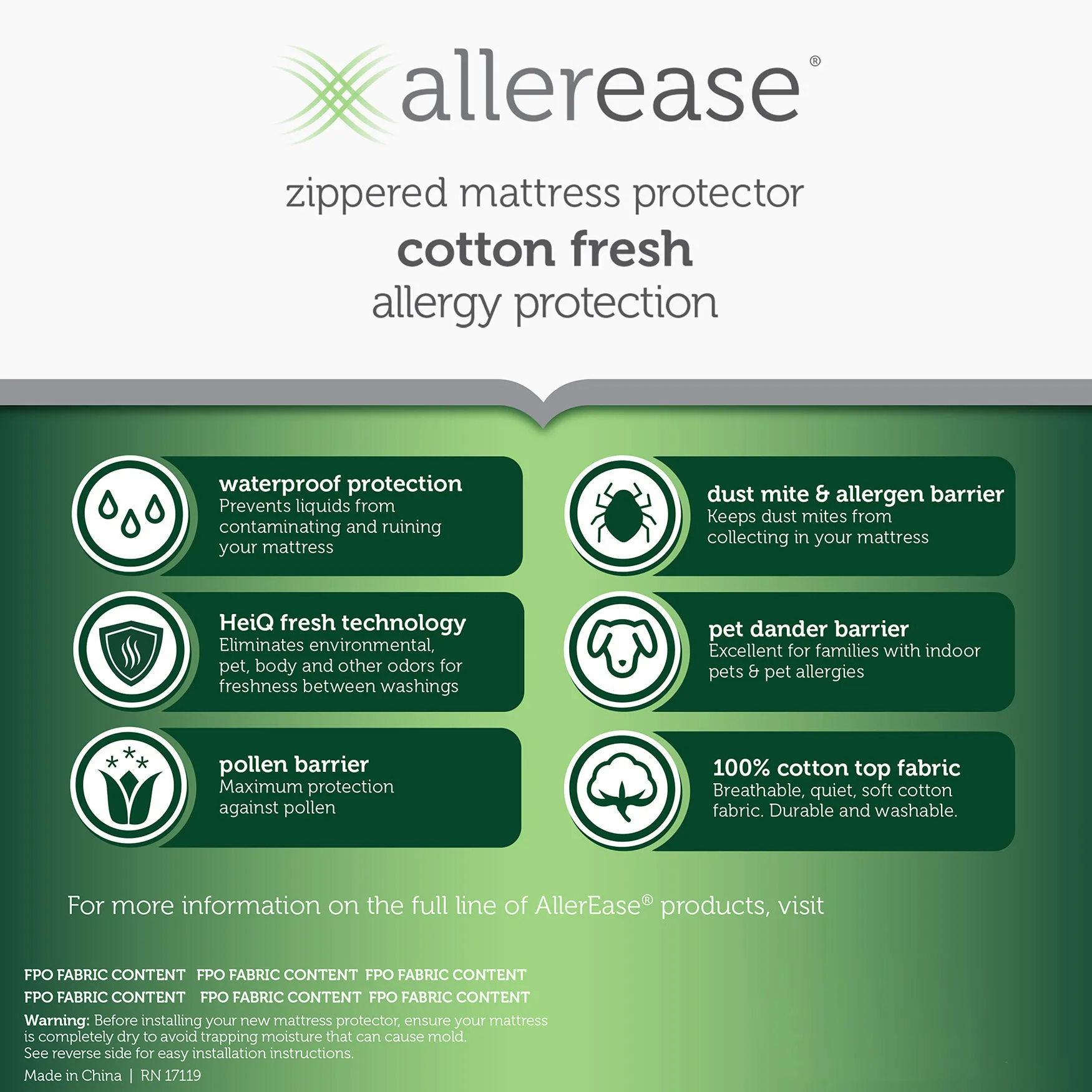 AllerEase Reserve Cotton Fresh Mattress Protector