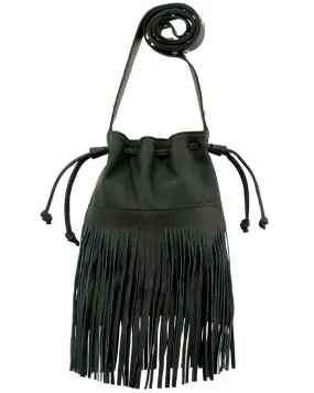 American West Women's Fringe Bucket Crossbody Bag