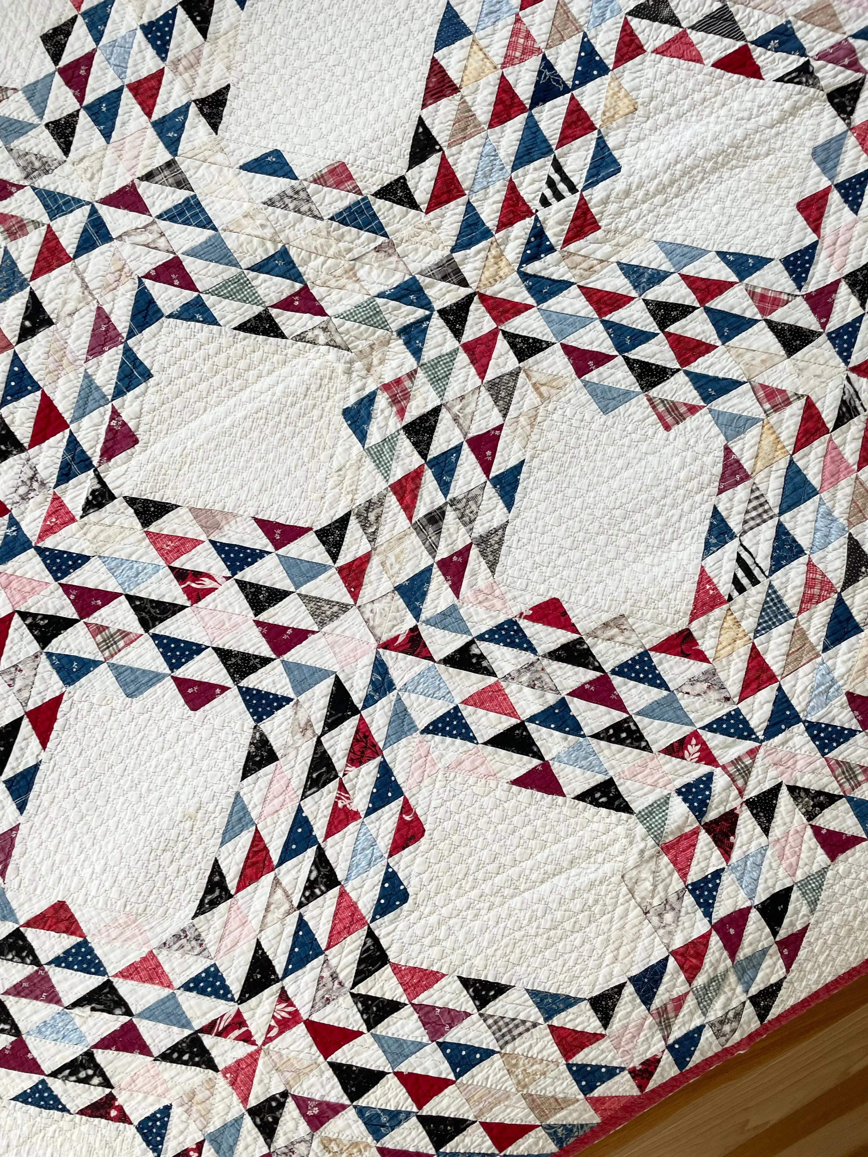 Antique Calico Ocean Waves Quilt