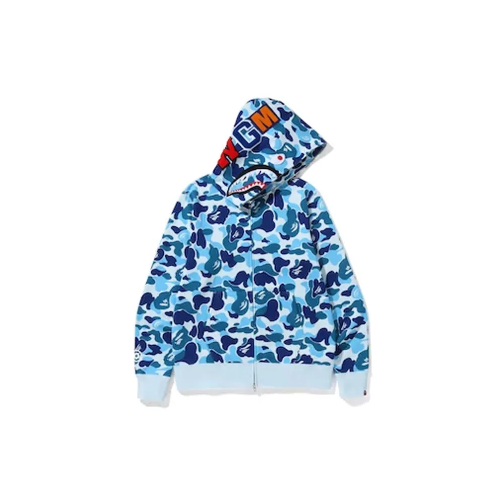 BAPE Big ABC Camo Shark Full Zip Hoodie Blue