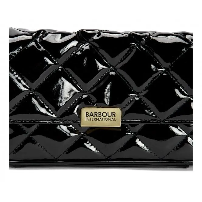 Barbour International  Womens Quilted Mini Soho High Shine Black Crossbody Bag LBA0437BK31