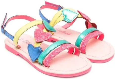 Billieblush heart-patch detail flat sandals Pink