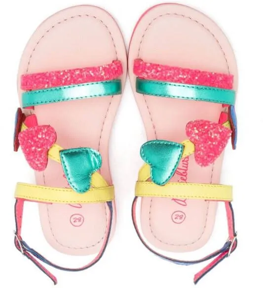 Billieblush heart-patch detail flat sandals Pink