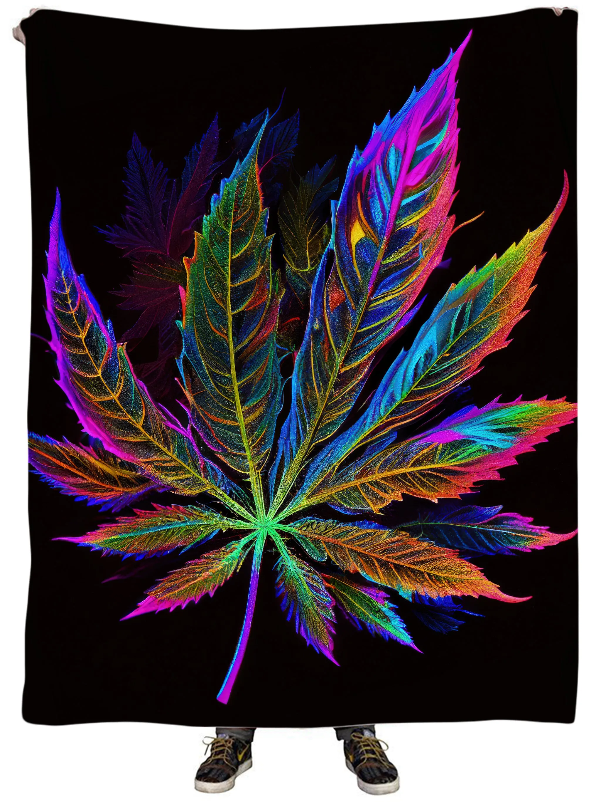 Blacklight Weed Plush Blanket