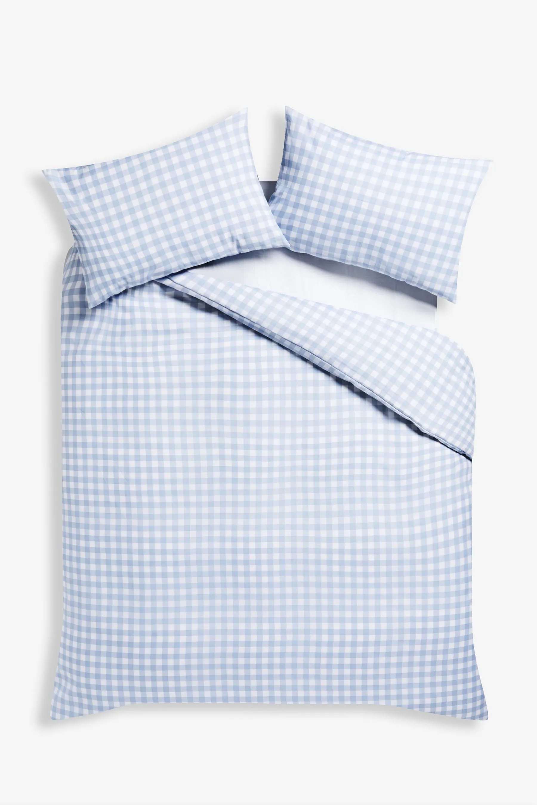 Blue Gingham Duvet Cover and Pillowcase Set