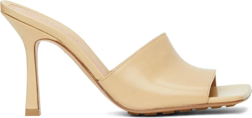 Bottega Veneta Beige Stretch Heeled Mules