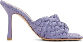 Bottega Veneta Purple Raffia Stretch Heeled Mules