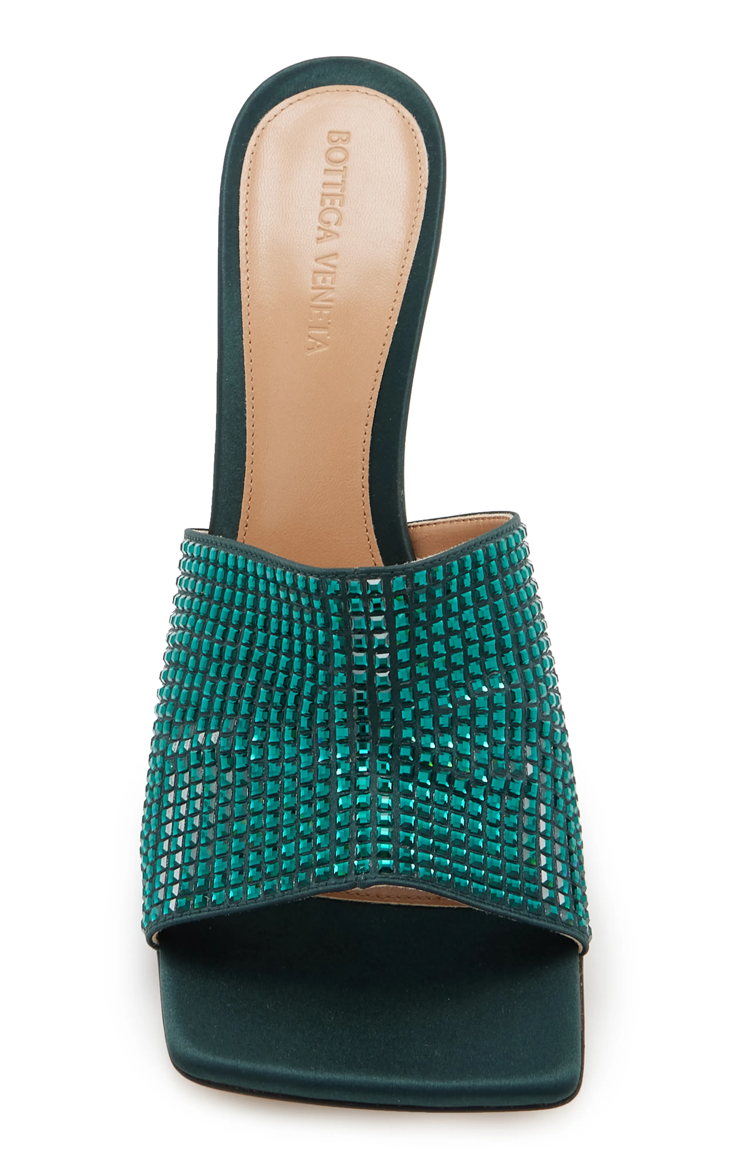 Bottega Veneta Sparkle Slide Stretch Satin Sandals