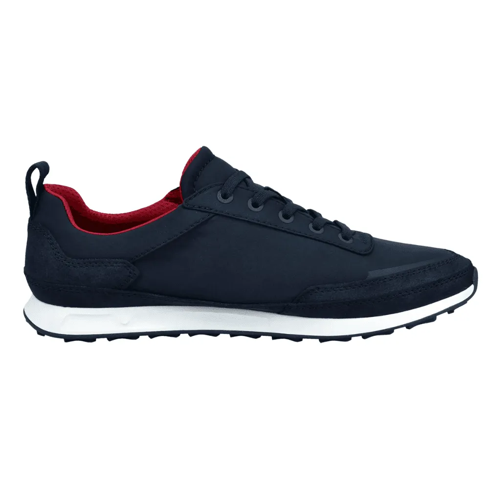 Bugatti Mens AKK03 Navy with Red Side Zip Trainers