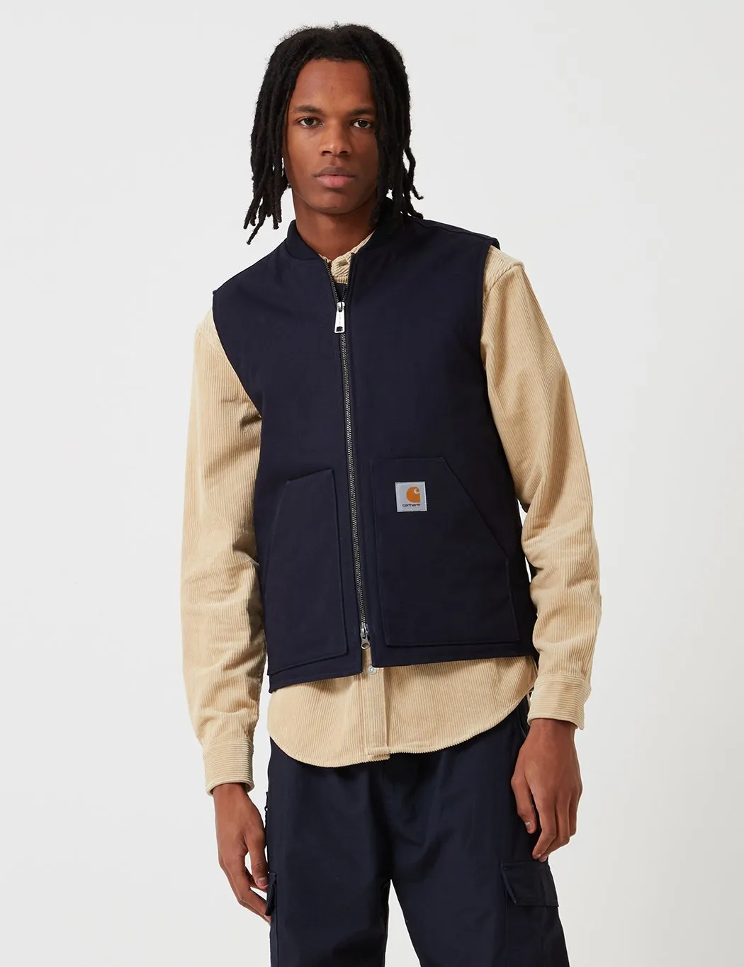 Carhartt-WIP Vest (Dearborn Organic Canvas) - Dark Navy Blue