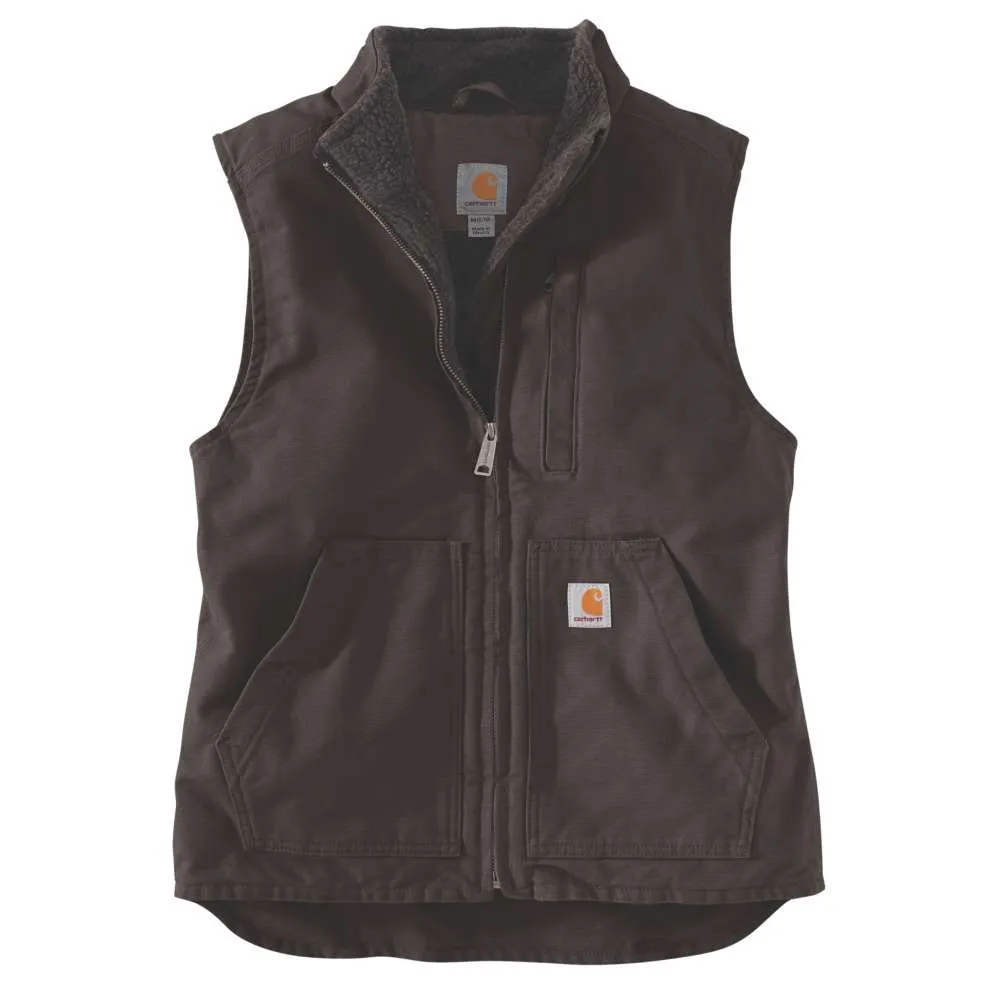 Carhartt Womens Sherpa Lined Mock Neck Soft Duck Vest