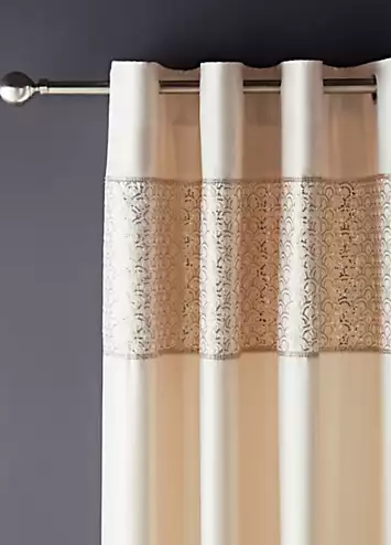 Catherine Lansfield Deco Sequin Pair of Eyelet Lined Curtains - Champagne | Kaleidoscope