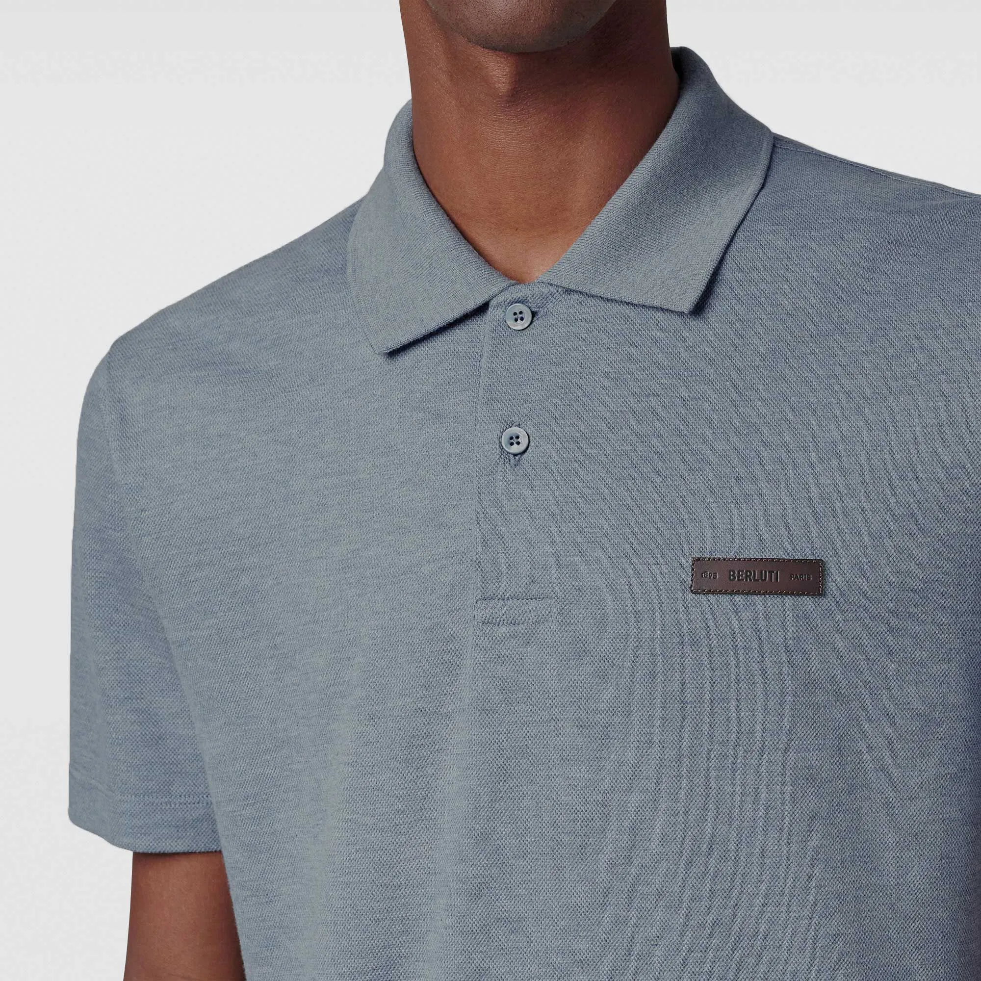 Classic Pique Leather Tab Polo