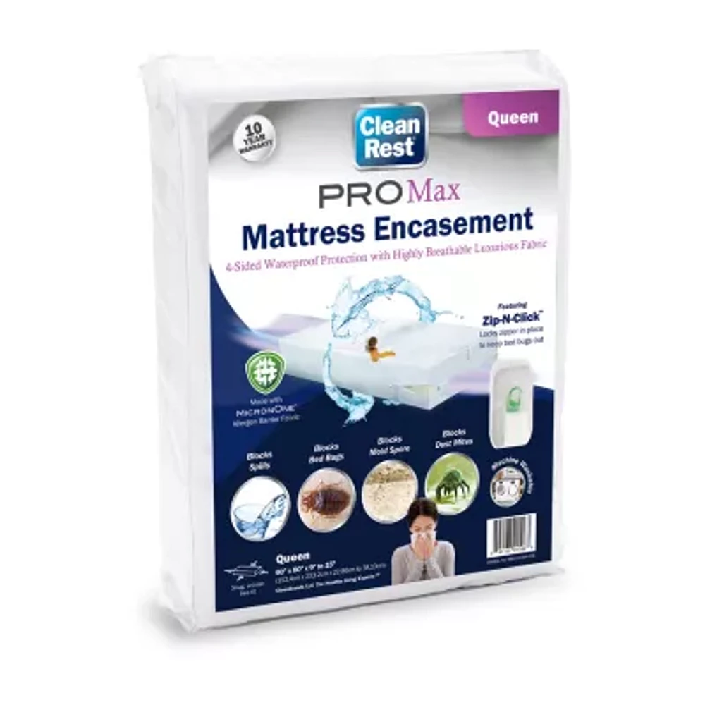 CleanRest Pro Max Zip Bed Bug Blocker Dust Mite Barrier Breathable Mattress Encasement