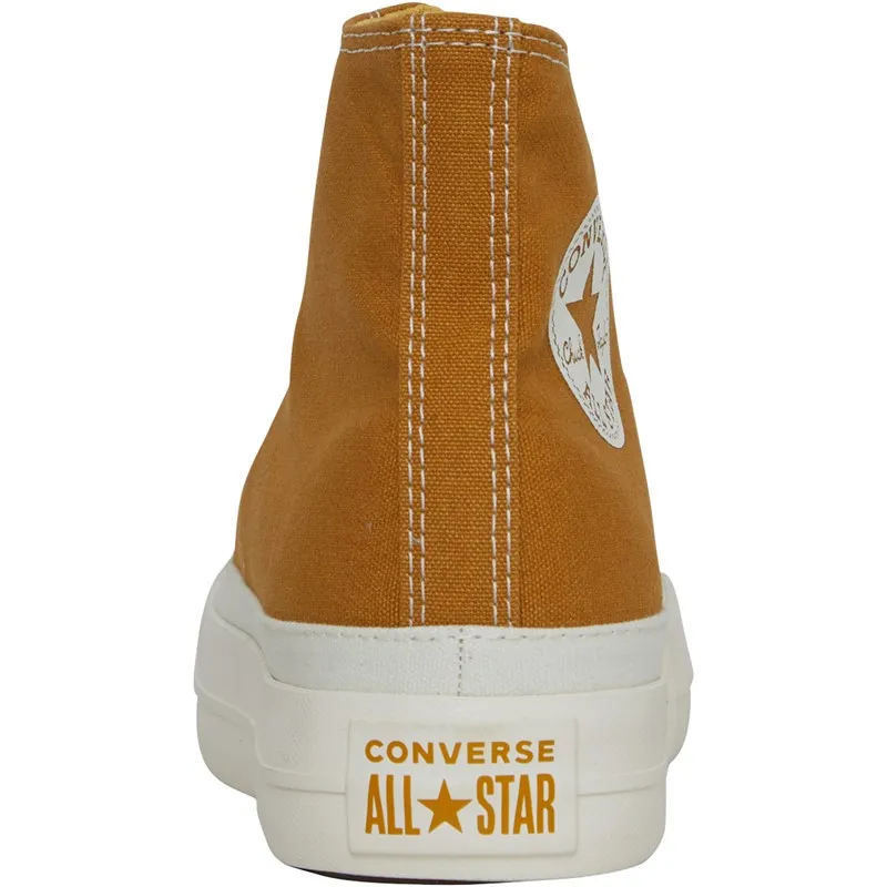 Converse Womens Chuck Taylor All Star Lift Platform Workwear Hi Top Trainers Burnt Honey/Thriftshop Yellow