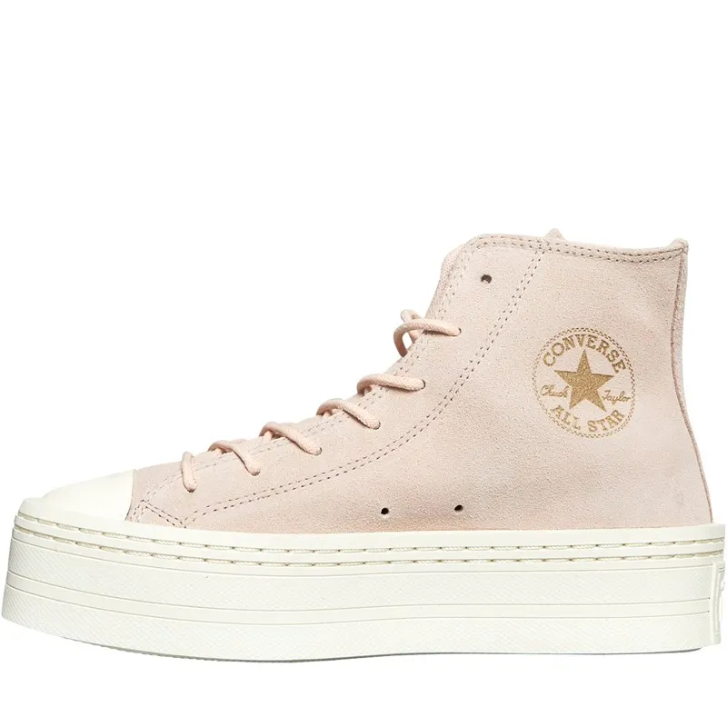 Converse Womens Chuck Taylor All Star Modern Lift Platform Mono Suede Trainers Pink Sage/Pink Sage/Egret