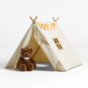 Crate&Barrel Beige Collapsible Kids Canvas Play Tent