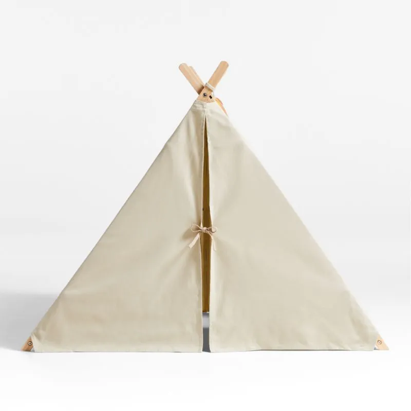 Crate&Barrel Beige Collapsible Kids Canvas Play Tent