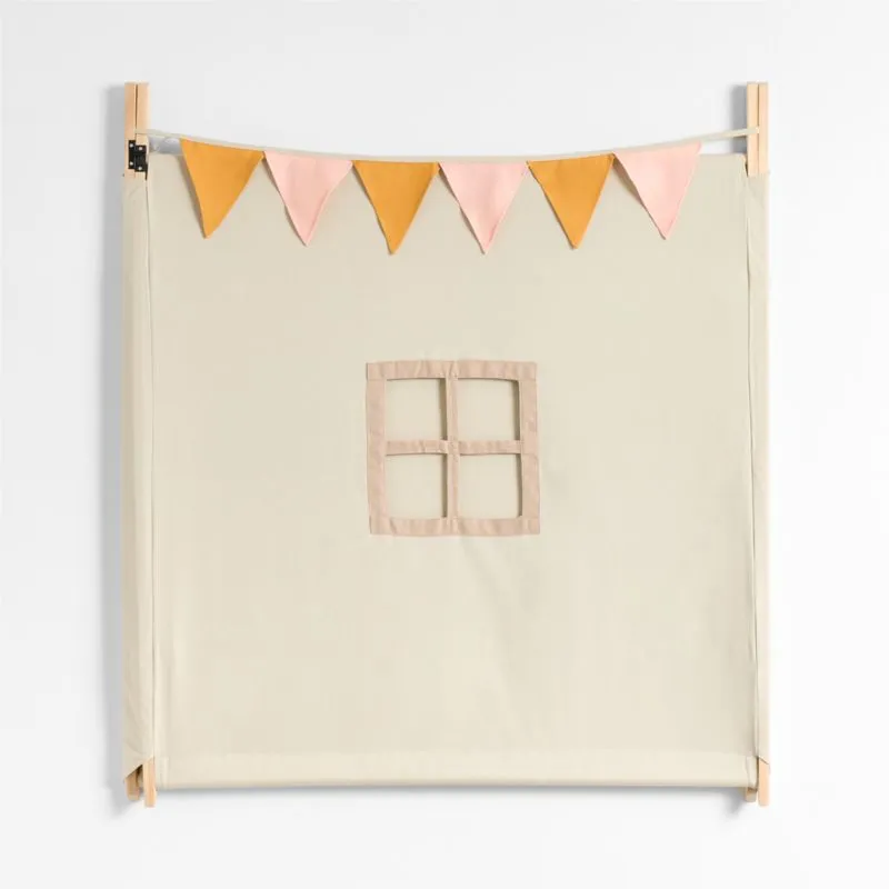 Crate&Barrel Beige Collapsible Kids Canvas Play Tent