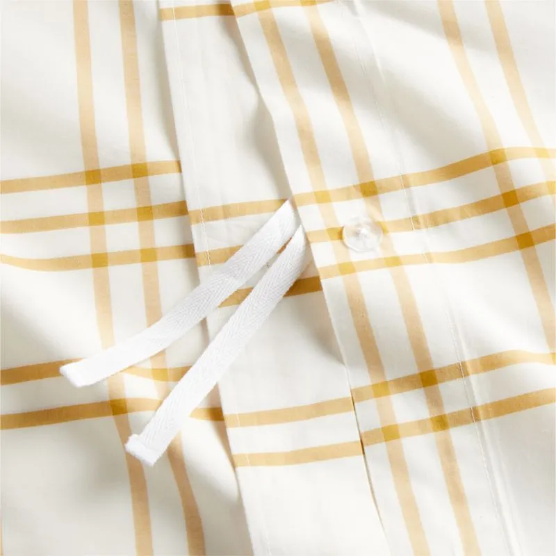 Crate&Barrel Stax Savannah Yellow Yarn-Dyed Organic Cotton Toddler Duvet Cover