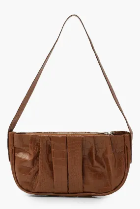 Croc Pleated Shoulder Bag