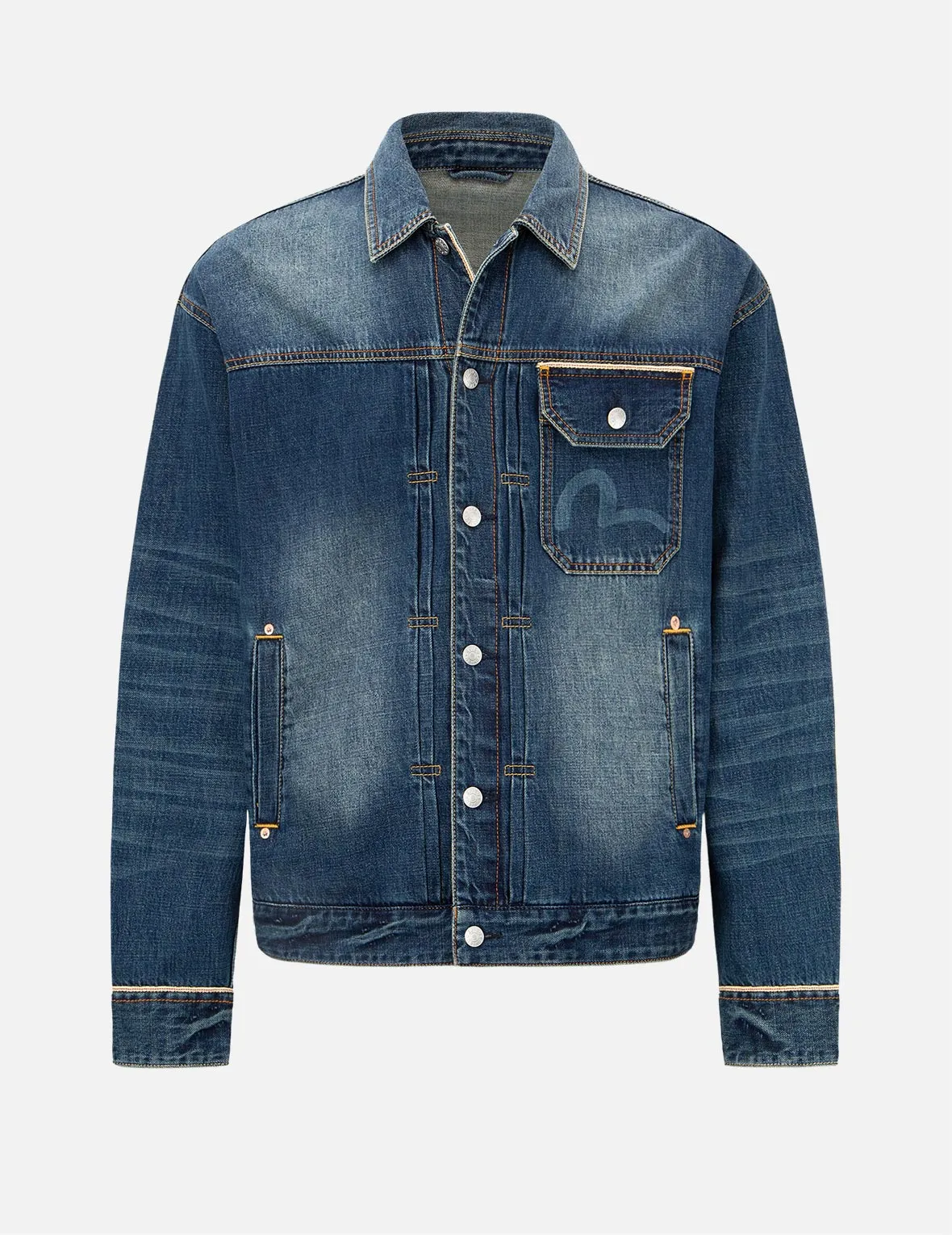 Daicock Discharged Print and Stitching Denim Jacket