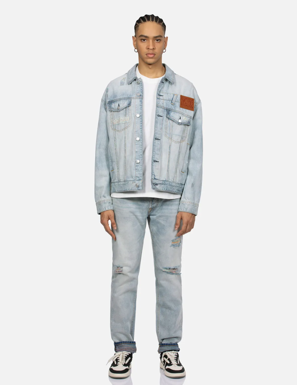 Distressed Seagull Deconstructed Loose Fit Denim Jacket