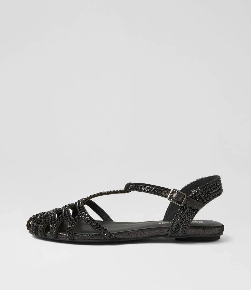 DJANGO & JULIETTE Emme Black Shimmer Mix Sandals