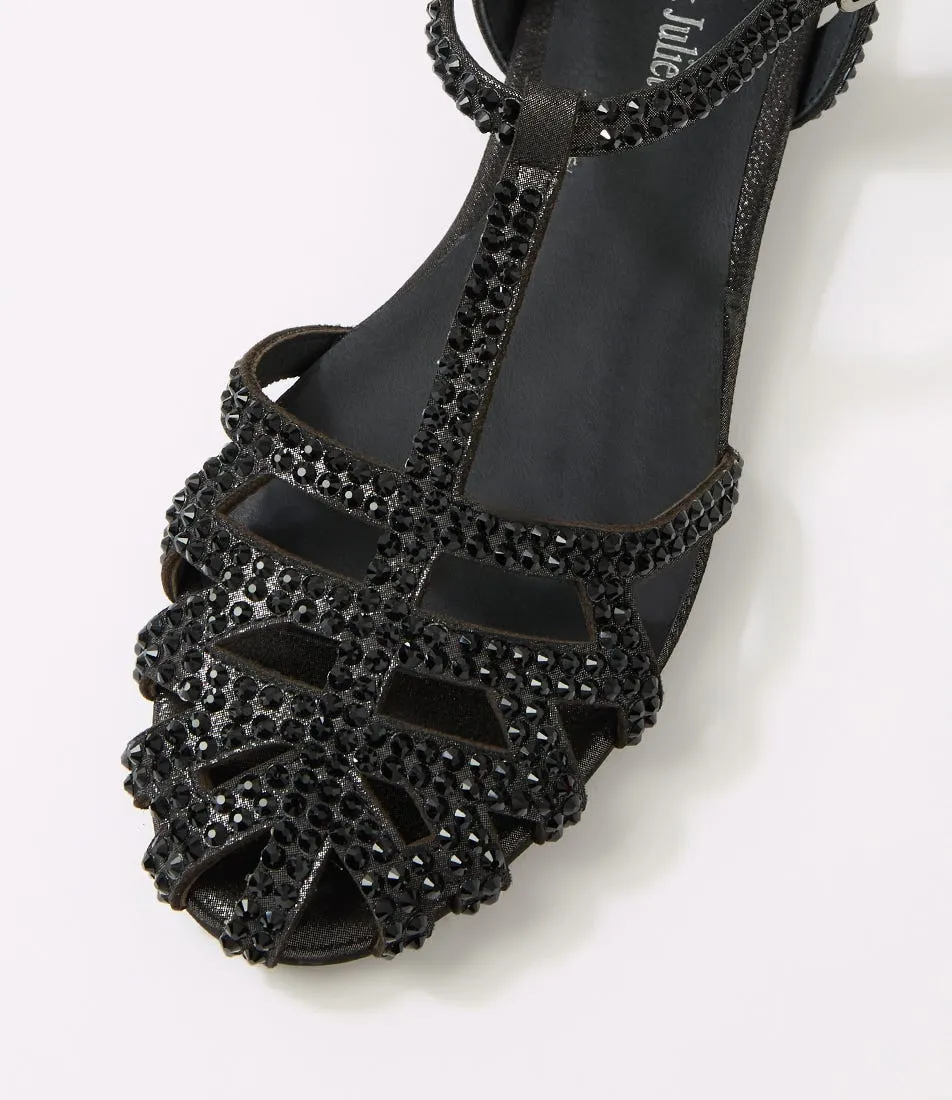 DJANGO & JULIETTE Emme Black Shimmer Mix Sandals