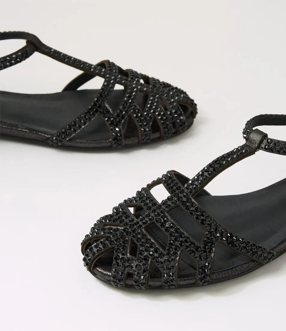 DJANGO & JULIETTE Emme Black Shimmer Mix Sandals