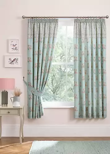 Dreams & Drapes Lorena Patchwork Pair of Pencil Pleat Lined Curtains with Tie-Backs | Kaleidoscope