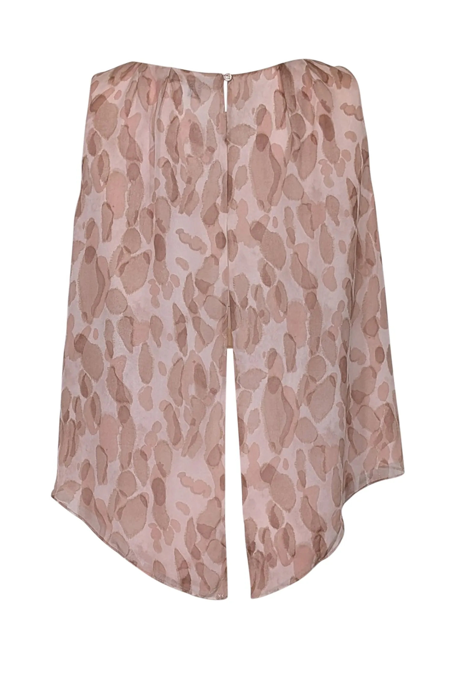 Elizabeth & James - Blush & Beige Spotted Print Sleeveless Silk Top Sz M