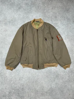 Example By Missoni Embroidered Logo Beige Bomber Jacket