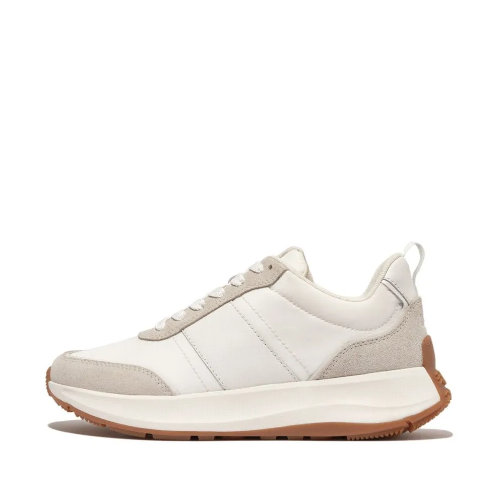 F-MODE FLOW FABRIC/SUEDE/LEATHER FLATFORM TRAINERS