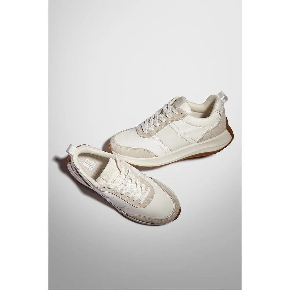 F-MODE FLOW FABRIC/SUEDE/LEATHER FLATFORM TRAINERS