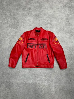 Ferrari Embroidered Leather Racing Jacket