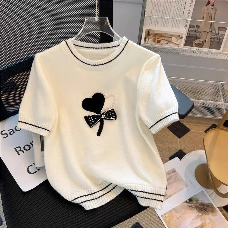 First-line brand cut label women's clothing big brand foreign trade export solitary sample clothing heavy industry beaded pullov