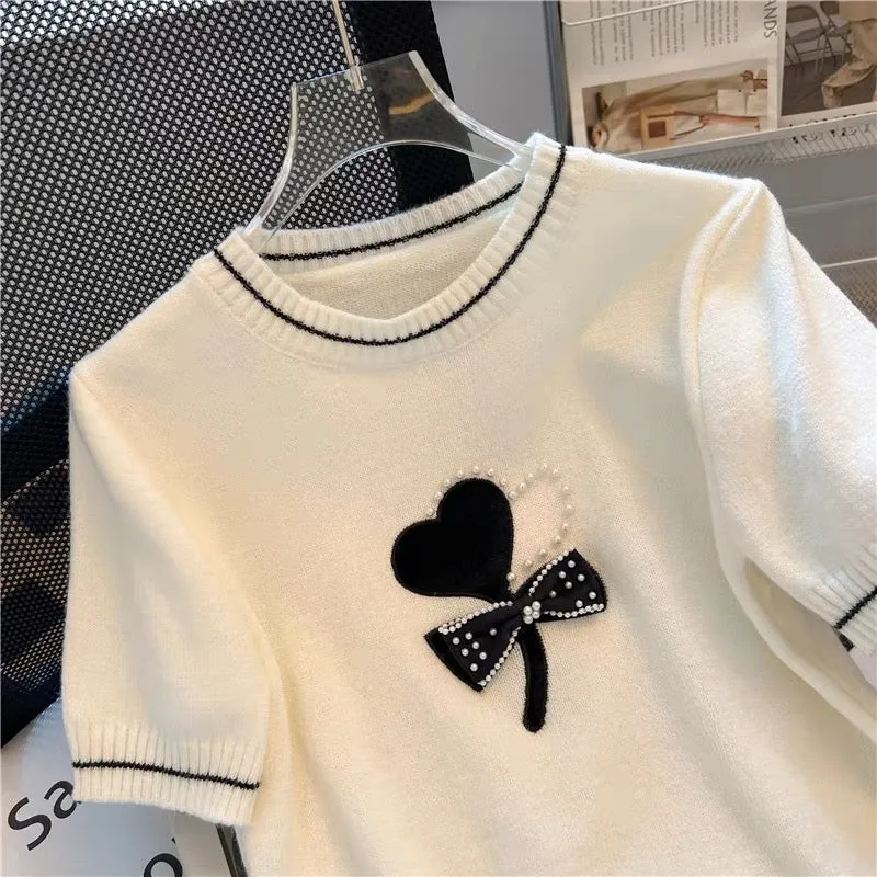 First-line brand cut label women's clothing big brand foreign trade export solitary sample clothing heavy industry beaded pullov