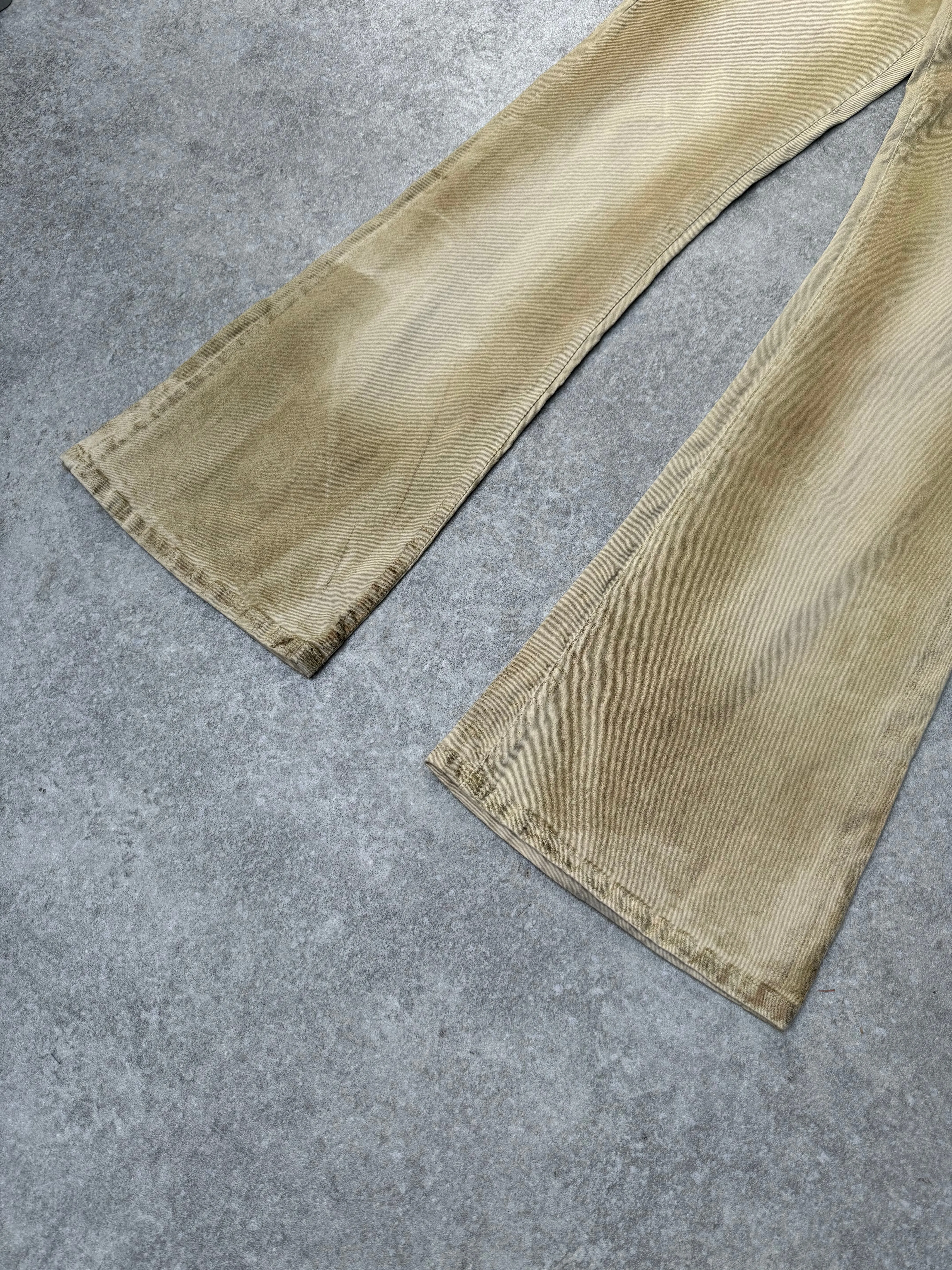 Fornarina Beige Wash Denim flared Jeans