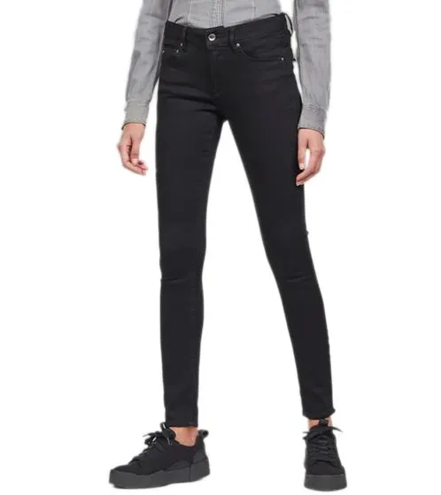 G-Star RAW Midge Zip jeans denim da donna pantaloni skinny trendy D05281-B964-A810 nero