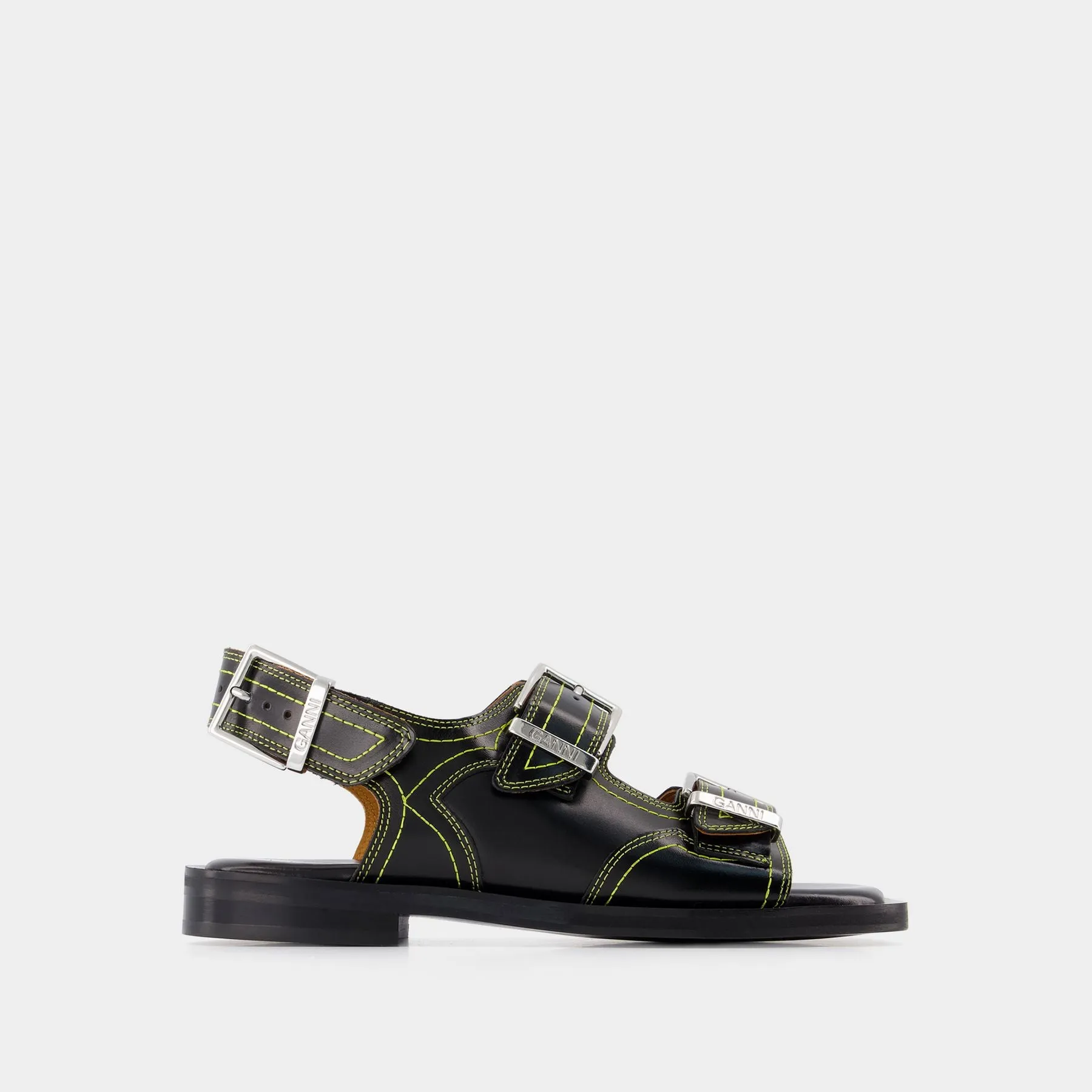 Ganni  Western Sandals - Ganni - Black/Yellow - Leather