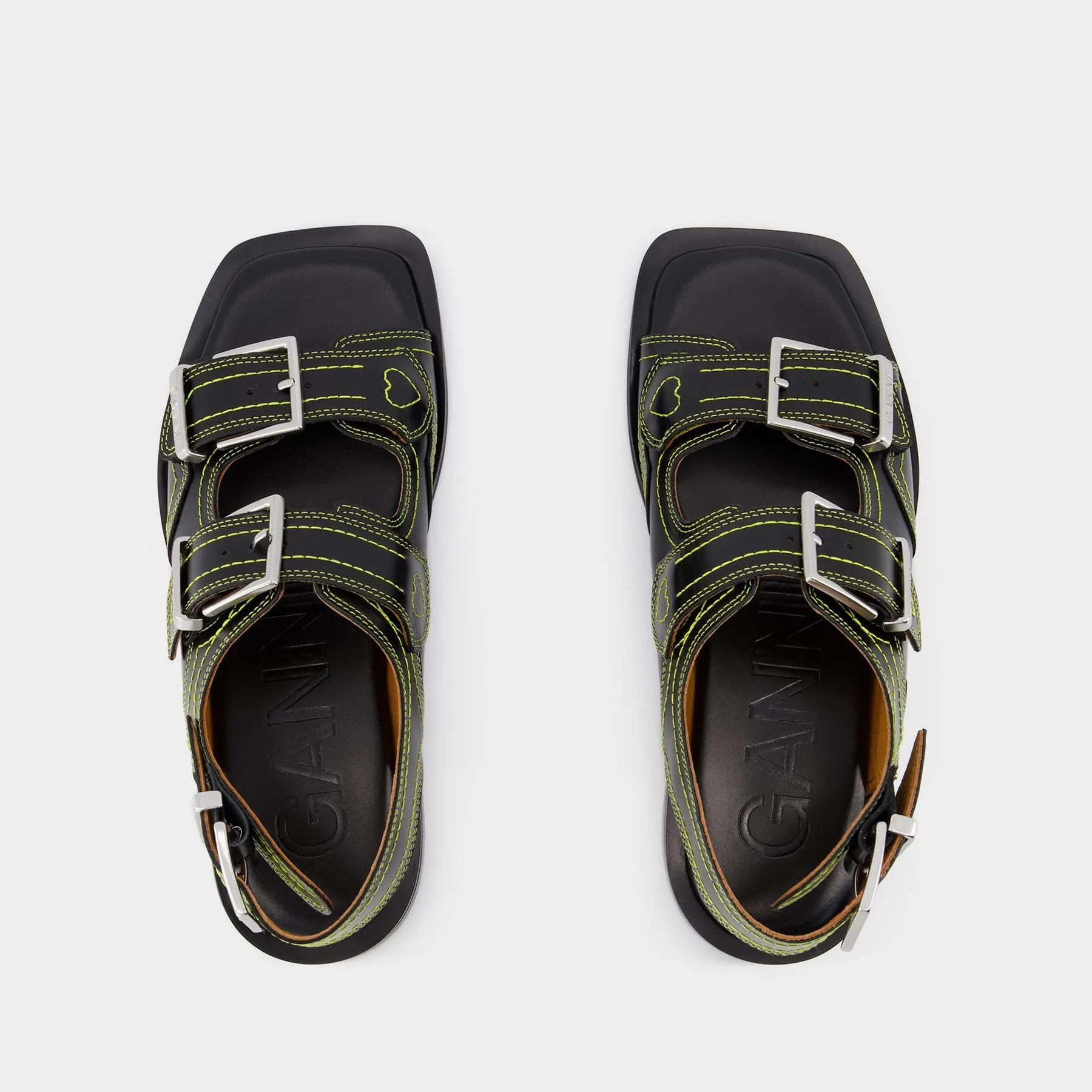 Ganni  Western Sandals - Ganni - Black/Yellow - Leather