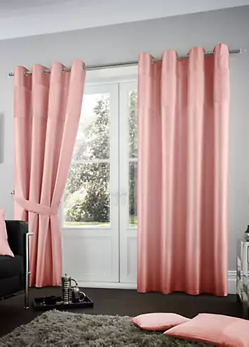 Gaveno Cavailia Fuel Lined Pair of Eyelet Curtains & Tiebacks | Kaleidoscope