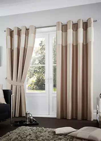 Gaveno Cavailia Fuel Lined Pair of Eyelet Curtains & Tiebacks | Kaleidoscope