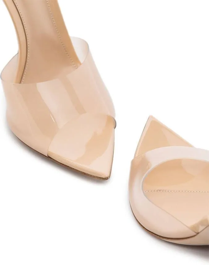 Gianvito Rossi Elle 105mm transparent-strap mules Neutrals