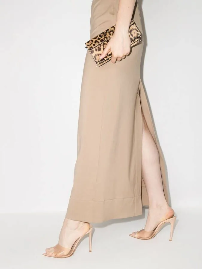 Gianvito Rossi Elle 105mm transparent-strap mules Neutrals